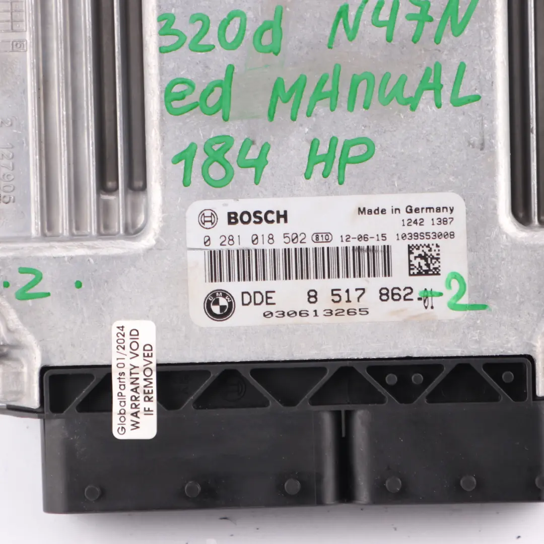 BMW F20 F30 F32 120d 320d 420d Diesel N47N 184HP ECU Kit DDE + Key + FEM - SKU 8517862-2 - Part number 8517862