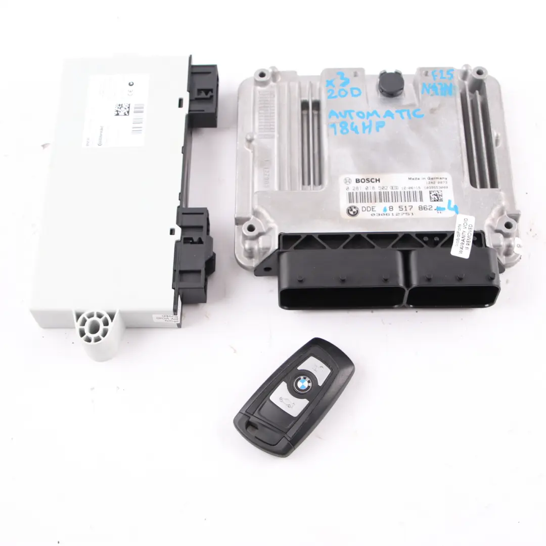 20dX Diesel N47N 184HP Engine Module ECU Kit DDE Key CAS4 to BMW X3 F25 with Part number 8517862 BMW X3 F25 20dX Diesel N47N 184HP Engine Module ECU Kit DDE Key CAS4 - SKU 8517862-4 - Part number 8517862