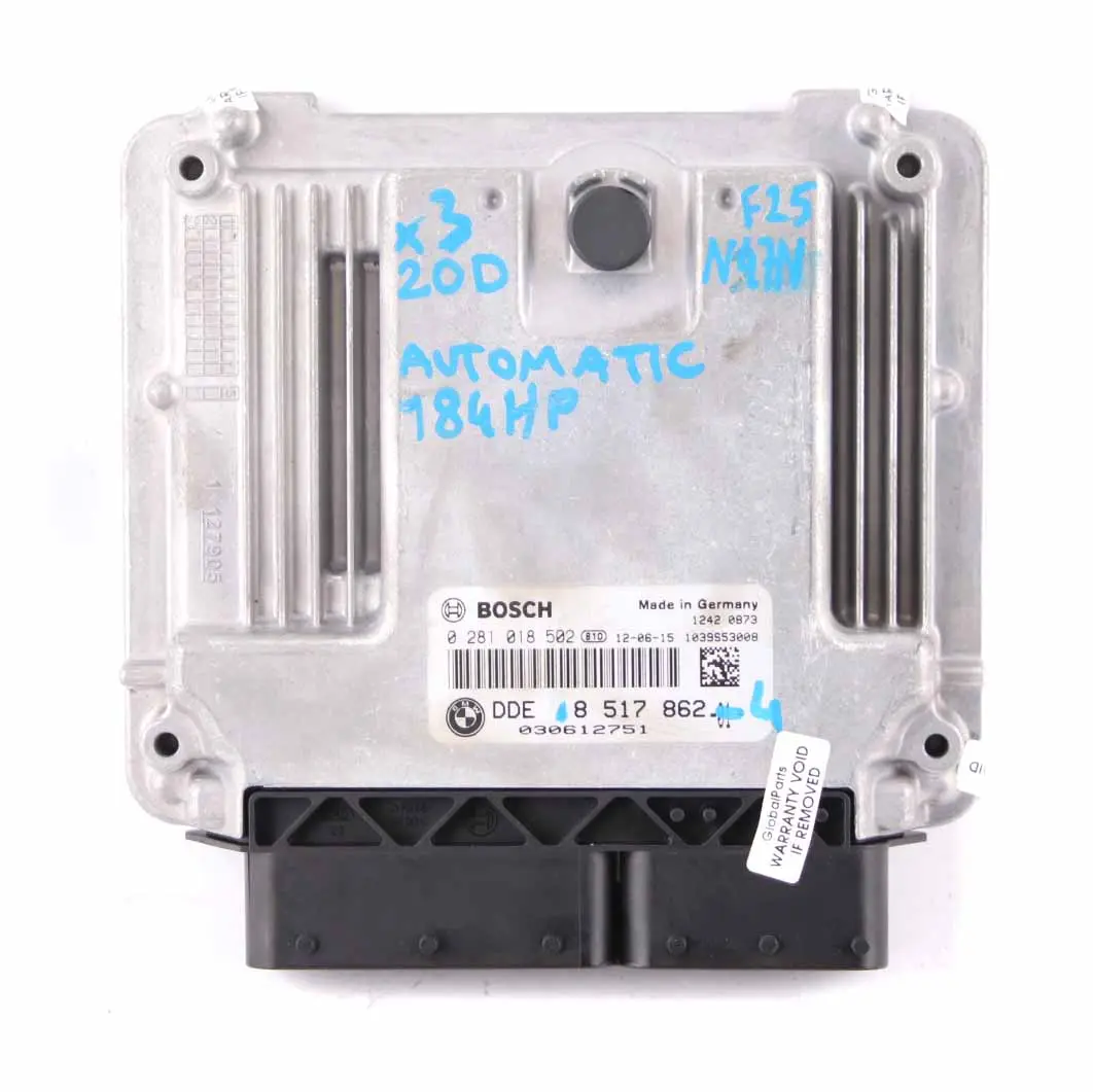 BMW X3 F25 20dX Diesel N47N 184HP Engine Module ECU Kit DDE Key CAS4 - SKU 8517862-4 - Part number 8517862