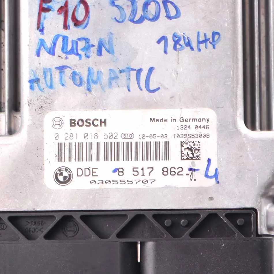 BMW F10 F20 F30 520d 120d 320d N47N 184HP Engine Unit ECU DDE Automatic - SKU 8517862-5 - Part number 8517862