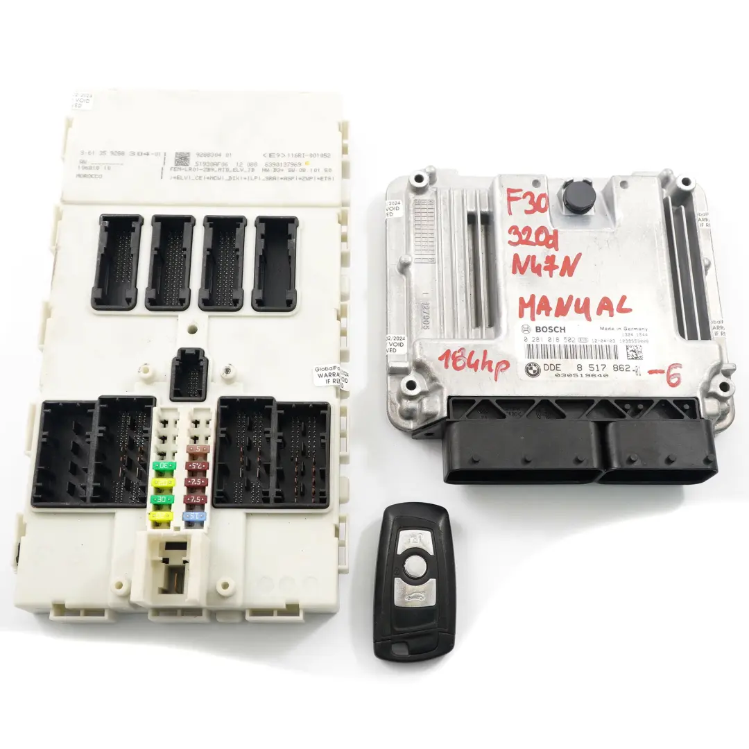 BMW F20 F30 F32 120d 320d 420d N47N 184HP ECU Kit DDE + Key + FEM Manual - SKU 8517862-6 - Part number 8517862