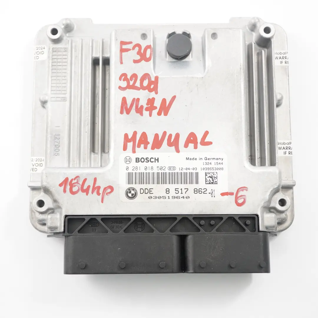 BMW F20 F30 F32 120d 320d 420d N47N 184HP ECU Kit DDE + Key + FEM Manual - SKU 8517862-6 - Part number 8517862