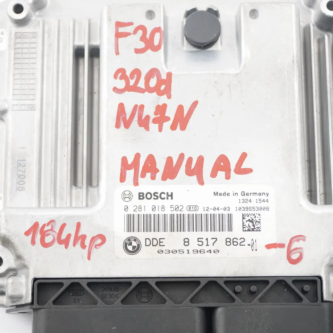 BMW F20 F30 F32 120d 320d 420d N47N 184HP ECU Kit DDE + Key + FEM Manual - SKU 8517862-6 - Part number 8517862