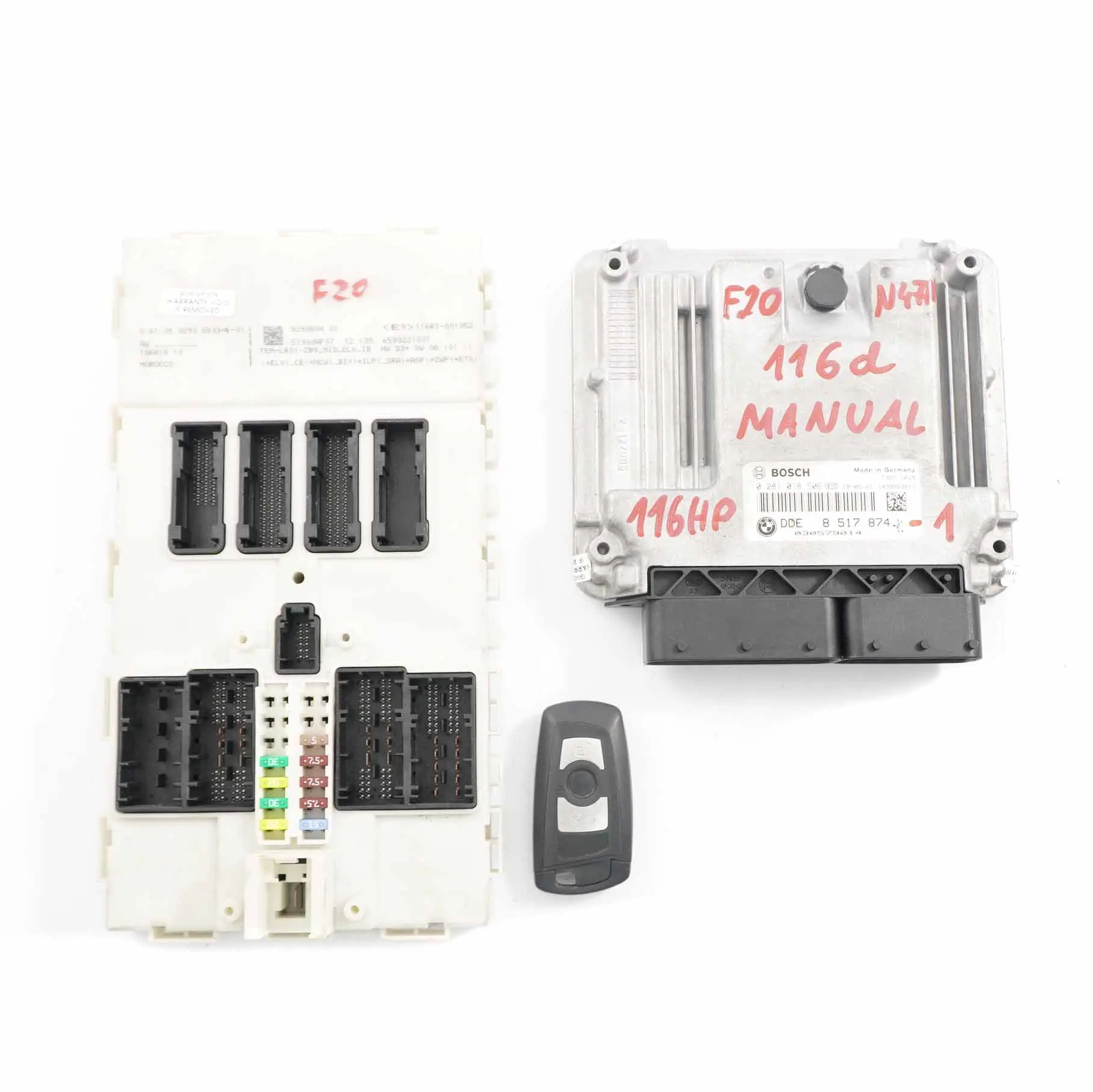 BMW Série 1 F20 F21 116d N47N 116HP ECU Kit DDE 8517874 Key FEM Manual
