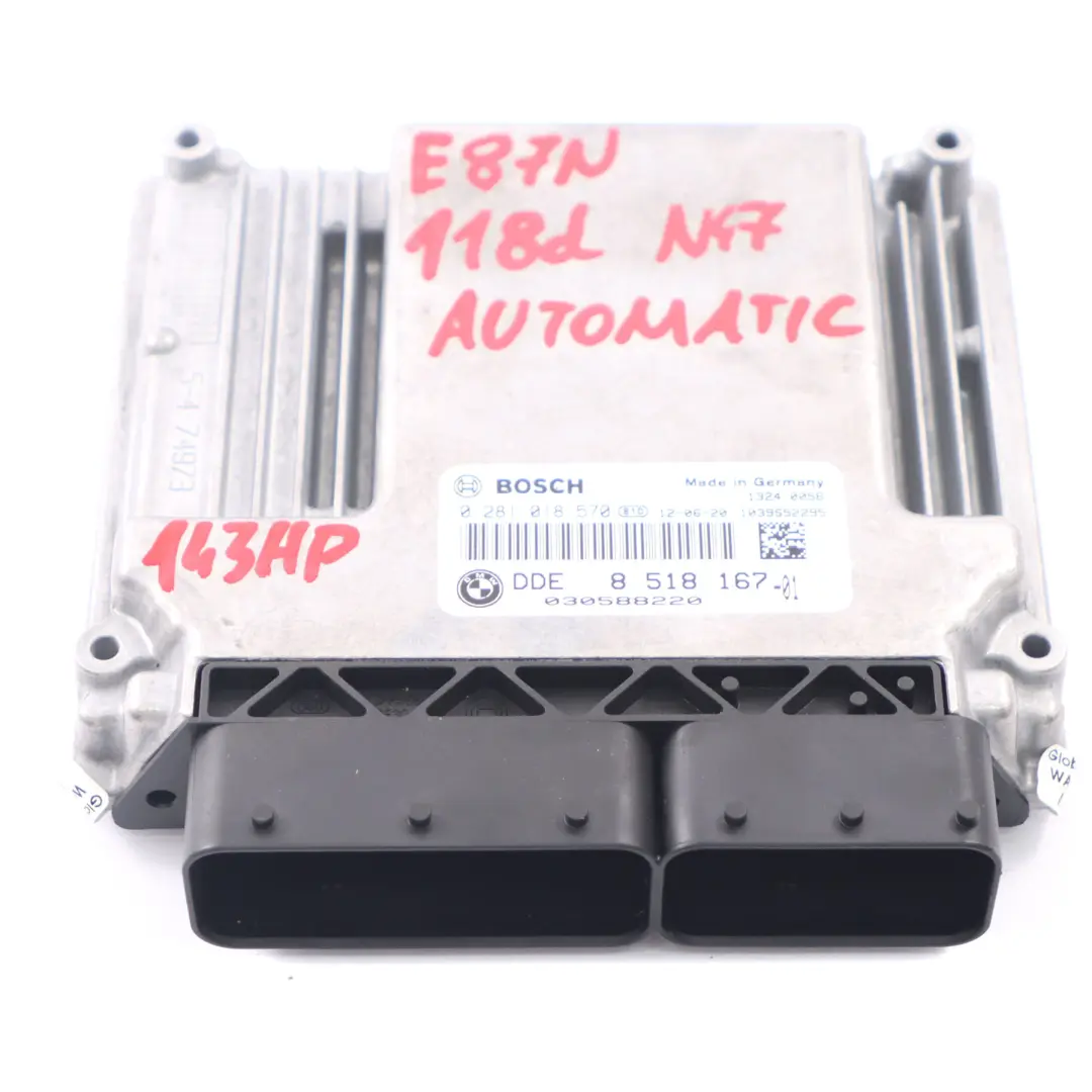 N47 ECU Engine Control Kit DDE Automatic BMW E81 E87 E90 LCI 118d 318d - SKU 8518167 - Part number 8518167