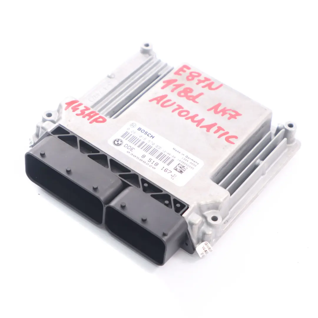 N47 Komputer Sterownik Silnika Automat do BMW E87 E90 LCI 118d 318d o numerze 8518167 BMW E87 E90 LCI 118d 318d N47 Komputer Sterownik Silnika Automat - SKU 8518167 - Numer Części 8518167