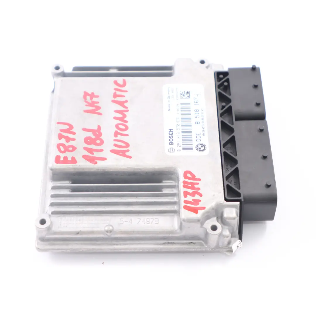 N47 ECU Engine Control Kit DDE Automatic BMW E81 E87 E90 LCI 118d 318d - SKU 8518167 - Part number 8518167
