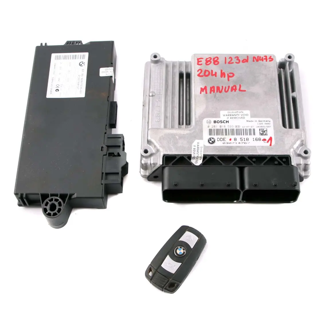 BMW E81 E82 E87 LCI E88 123D Motor N47S ECU Kit DDE 8518168 CAS3 + Schlüssel 