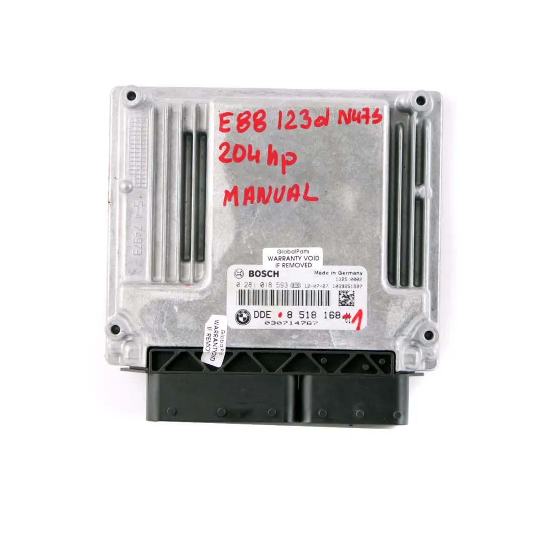 BMW E81 E82 E87 LCI E88 123d Engine N47S ECU Kit DDE CAS3 + Key Manual - SKU 8518168-1 - Part number 8518168