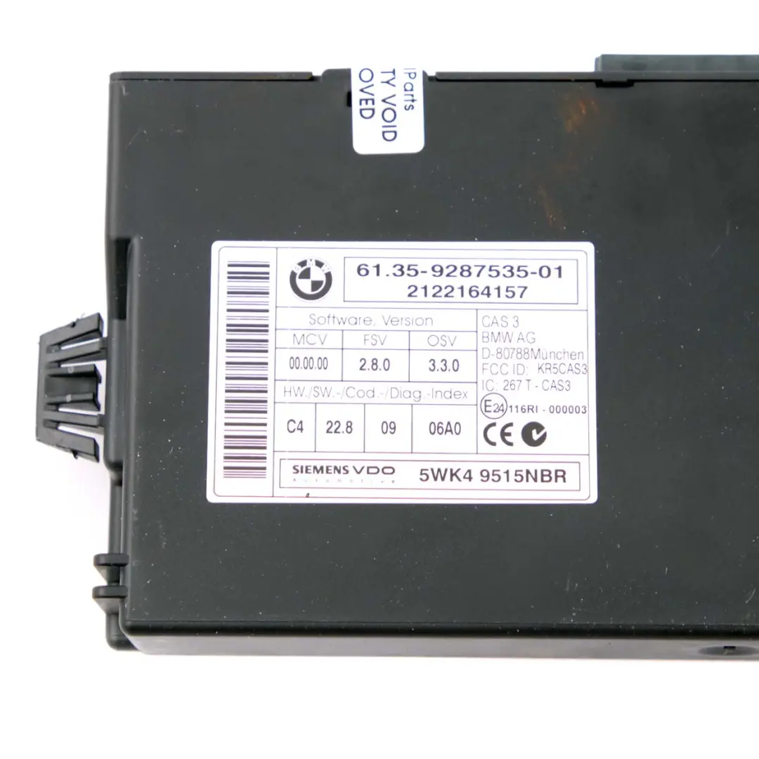 BMW E81 E82 E87 LCI E88 123d Engine N47S ECU Kit DDE CAS3 + Key Manual - SKU 8518168-1 - Part number 8518168