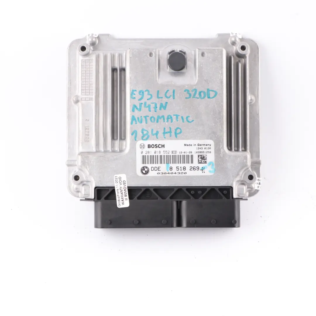 N47N 320d 184HP ECU KIT Module DDE CAS 3 Key Manual to BMW E90 E91 LCI with Part number 8518269 BMW E90 E91 LCI N47N 320d 184HP ECU KIT Module DDE CAS 3 Key Manual - SKU 8518269-3 - Part number 8518269