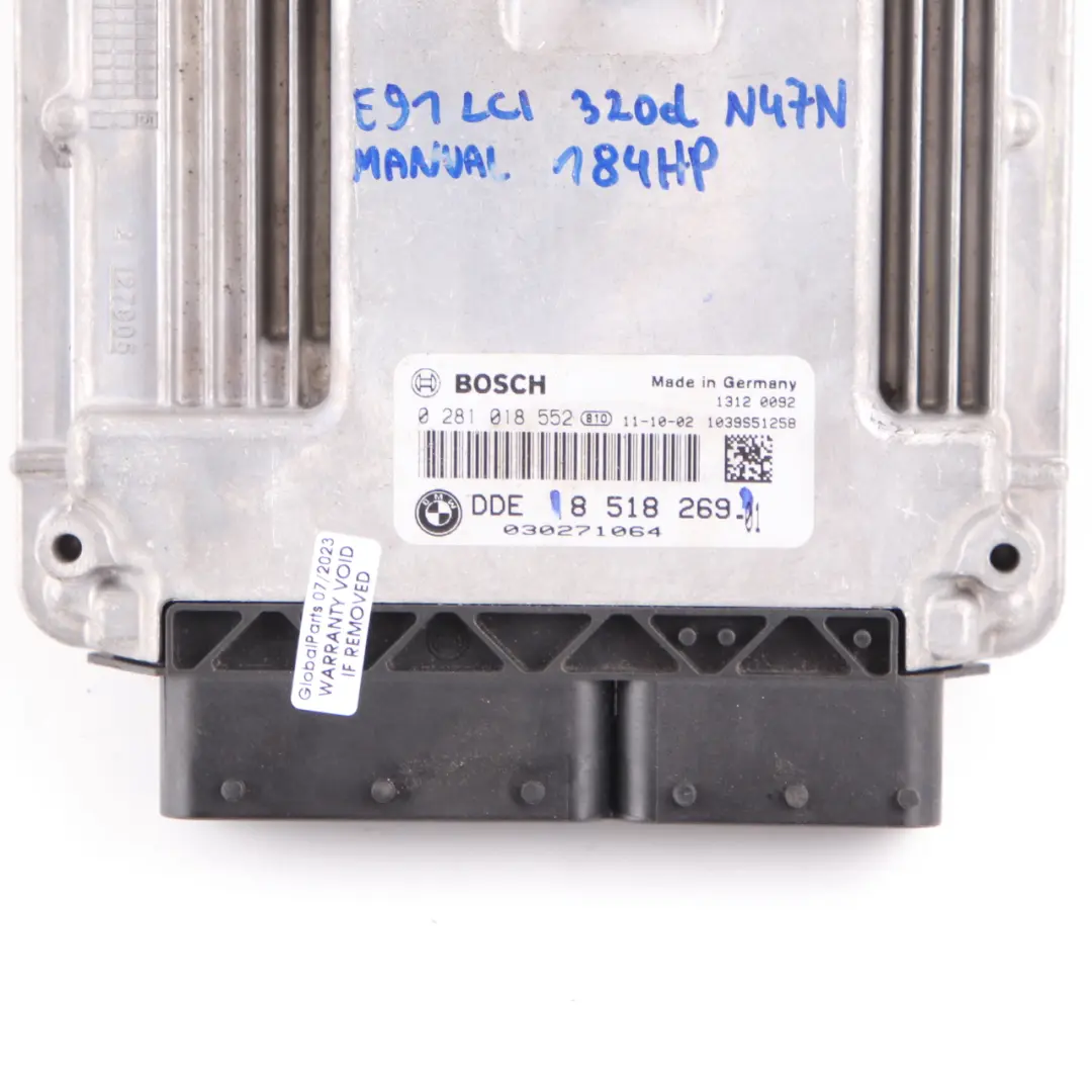 BMW E90 E91 LCI N47N 320d 184HP Engine Control ECU Kit DDE + CAS3 + Keys - SKU 8518269-4 - Part number 8518269