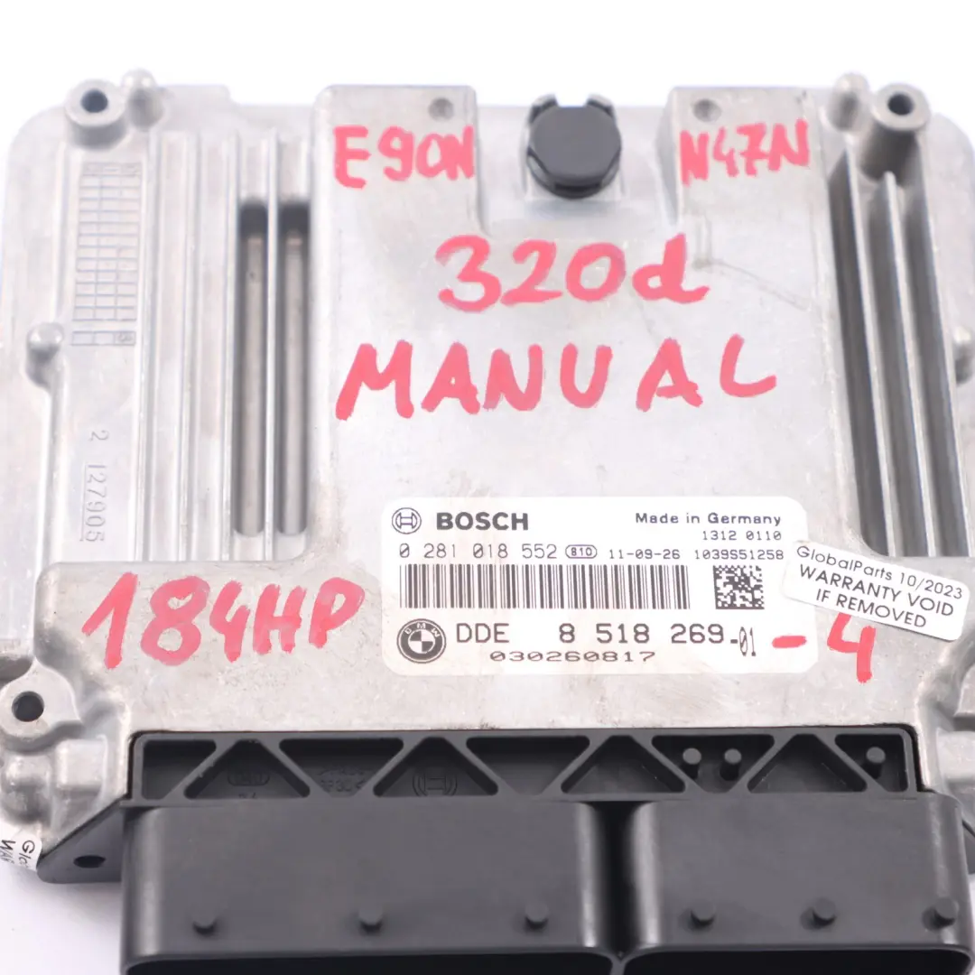 BMW E90 E91 LCI N47N 320d 184HP Engine Control ECU Kit DDE + CAS3 + Keys - SKU 8518269-4 - Part number 8518269