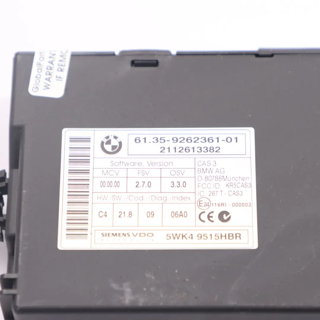 BMW E90 LCI N47N 320d 184HP ECU Kit centralina controllo DDE CAS3 Chiave - SKU 8518269-4 - Numero di parte 8518269