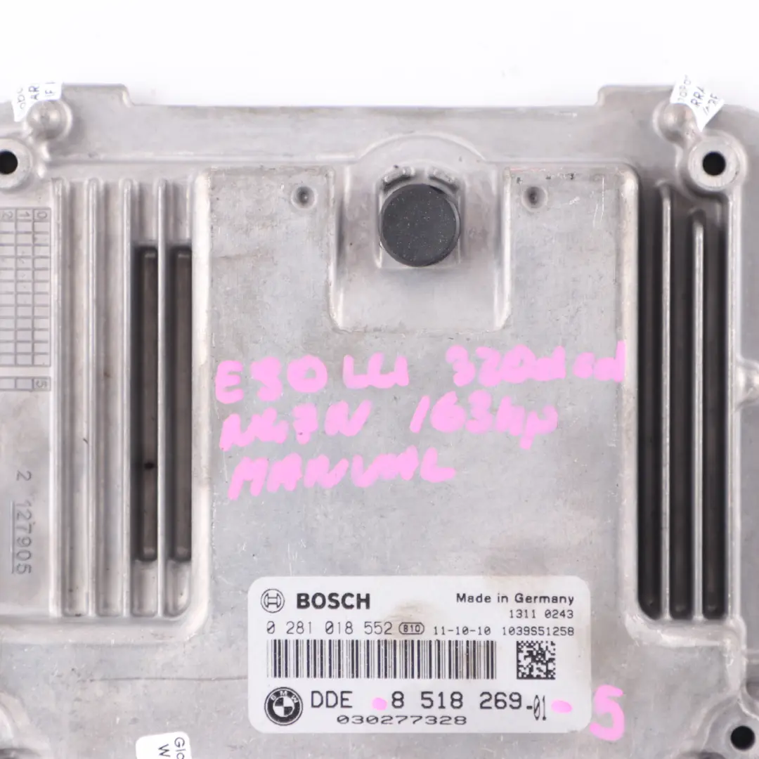 BMW E90 E91 LCI N47N 320d ed 163HP ECU Engine Control Unit DDE Manual - SKU 8518269-5 - Part number 8518269