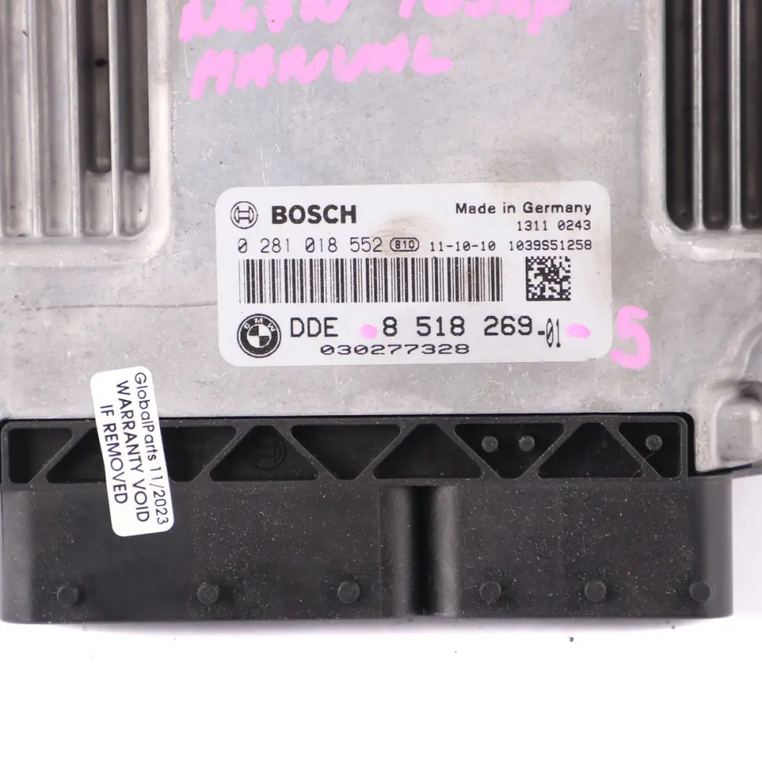 N47N 320d ed 163HP ECU Engine Control Unit DDE Manual to BMW E90 E91 LCI with Part number 8518269 BMW E90 E91 LCI N47N 320d ed 163HP ECU Engine Control Unit DDE Manual - SKU 8518269-5 - Part number 8518269
