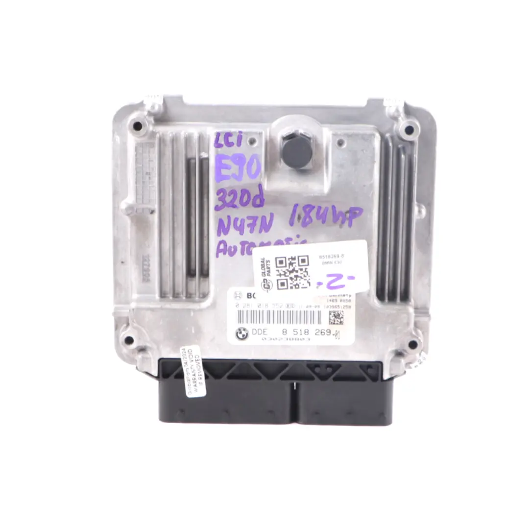 N47N 320d 184HP ECU Unidad Control Motor DDE Automático para BMW E90 E91 LCI con número de pieza 8518269 BMW E90 E91 LCI N47N 320d 184HP ECU Unidad Control Motor DDE Automático - SKU 8518269-8 - Número de pieza 8518269