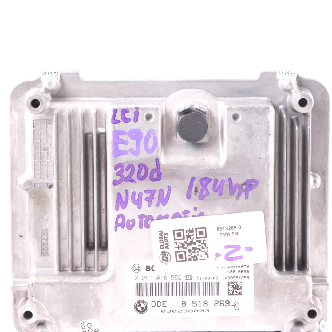 N47N 320d 184HP ECU Sterownik Komputer Silnika DDE do BMW E90 E91 LCI o numerze 8518269 BMW E90 E91 LCI N47N 320d 184HP ECU Sterownik Komputer Silnika DDE - SKU 8518269-8 - Numer Części 8518269