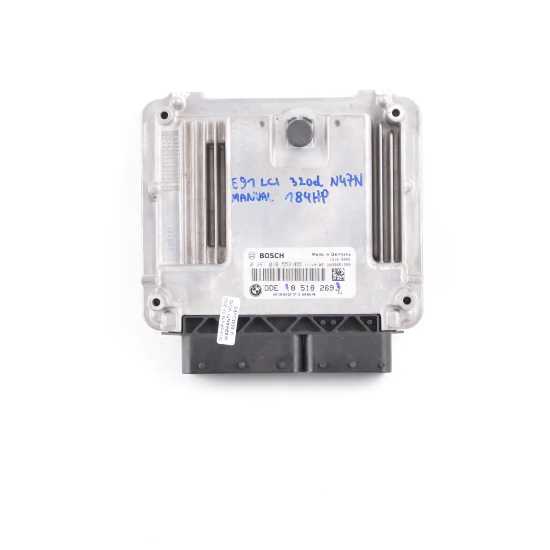 N47N 320D 184HP ECU Unità Controllo Motore DDE per BMW E90 E91 LCI con numero di parte 8518269 BMW E90 E91 LCI N47N 320D 184HP ECU Unità Controllo Motore DDE - SKU 8518269 - Numero di parte 8518269