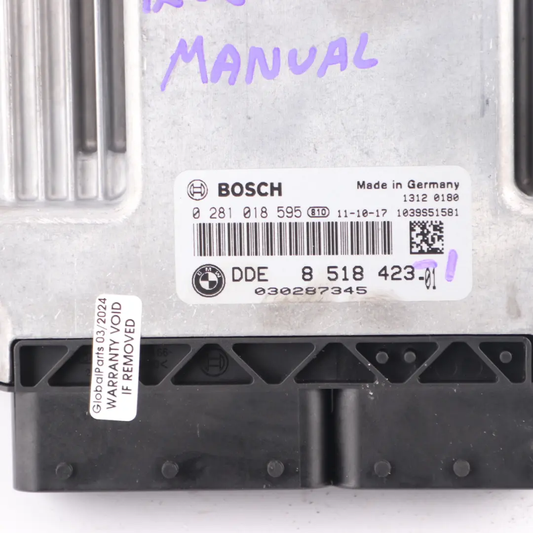 BMW F20 F30 120d 320d N47N 184HP Engine Unit ECU Kit DDE FEM Key Manual - SKU 8518423-1 - Part number 8518423