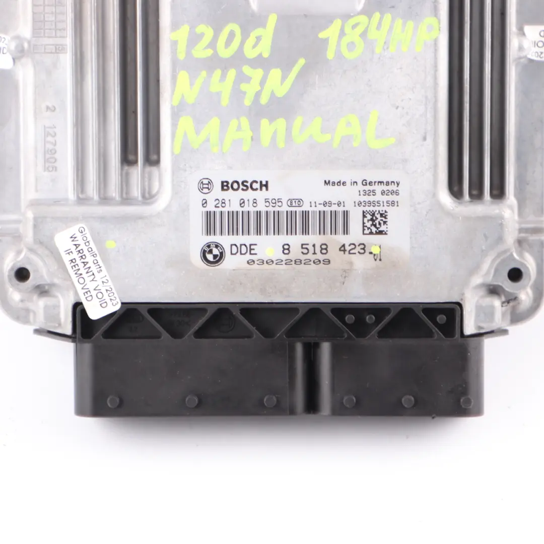 BMW F10 F20 F30 520d 120d 320d N47N 184HP Unità motore ECU DDE Manuale - SKU 8518423 - Numero di parte 8518423