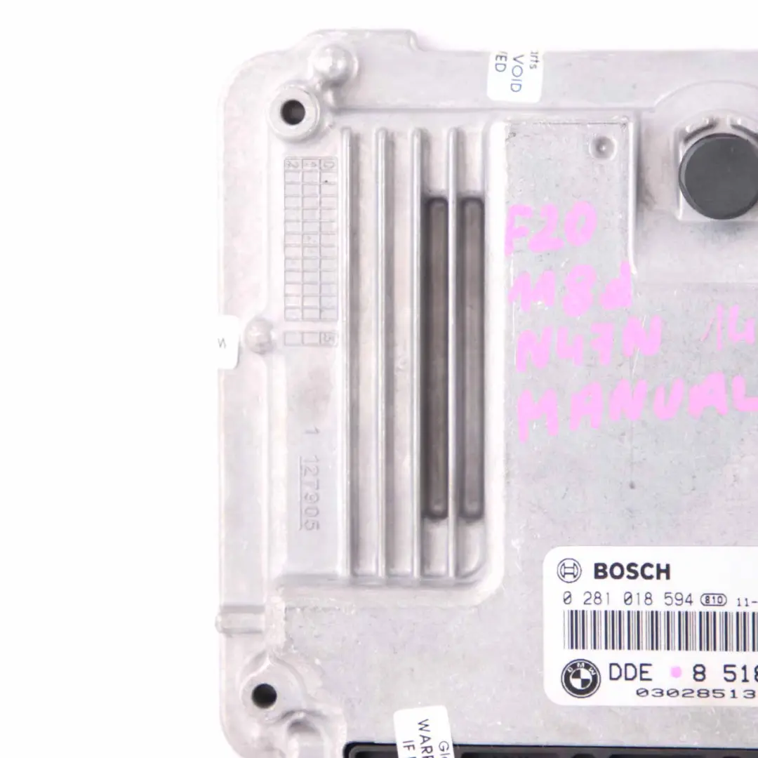 BMW F20 F30 118d 318d N47N 143HP Engine Control Unit ECU DDE Manual - SKU 8518424-1 - Part number 8518424