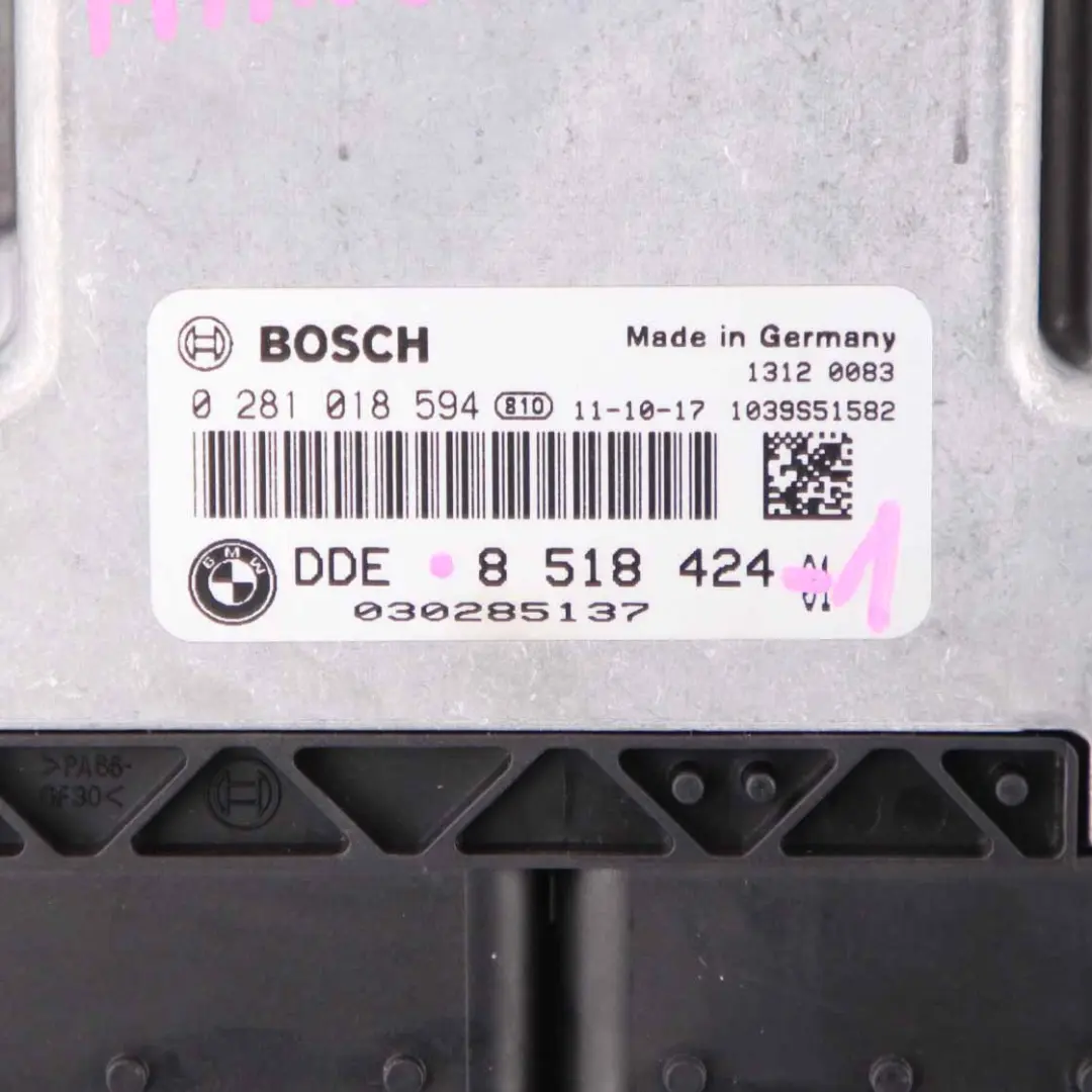 BMW F20 F30 118d 318d N47N 143HP Engine Control Unit ECU DDE Manual - SKU 8518424-1 - Part number 8518424