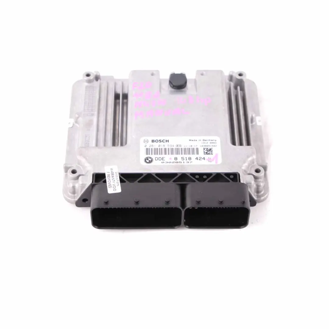 BMW F20 F30 118d 318d N47N 143HP Engine Control Unit ECU DDE Manual - SKU 8518424-1 - Part number 8518424
