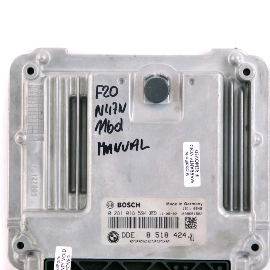 N47N 116HP Engine Control Unit ECU DDE Manual to BMW F20 F30 F31 116d 316d with Part number 8518424 BMW F20 F30 F31 116d 316d N47N 116HP Engine Control Unit ECU DDE Manual - SKU 8518424 - Part number 8518424