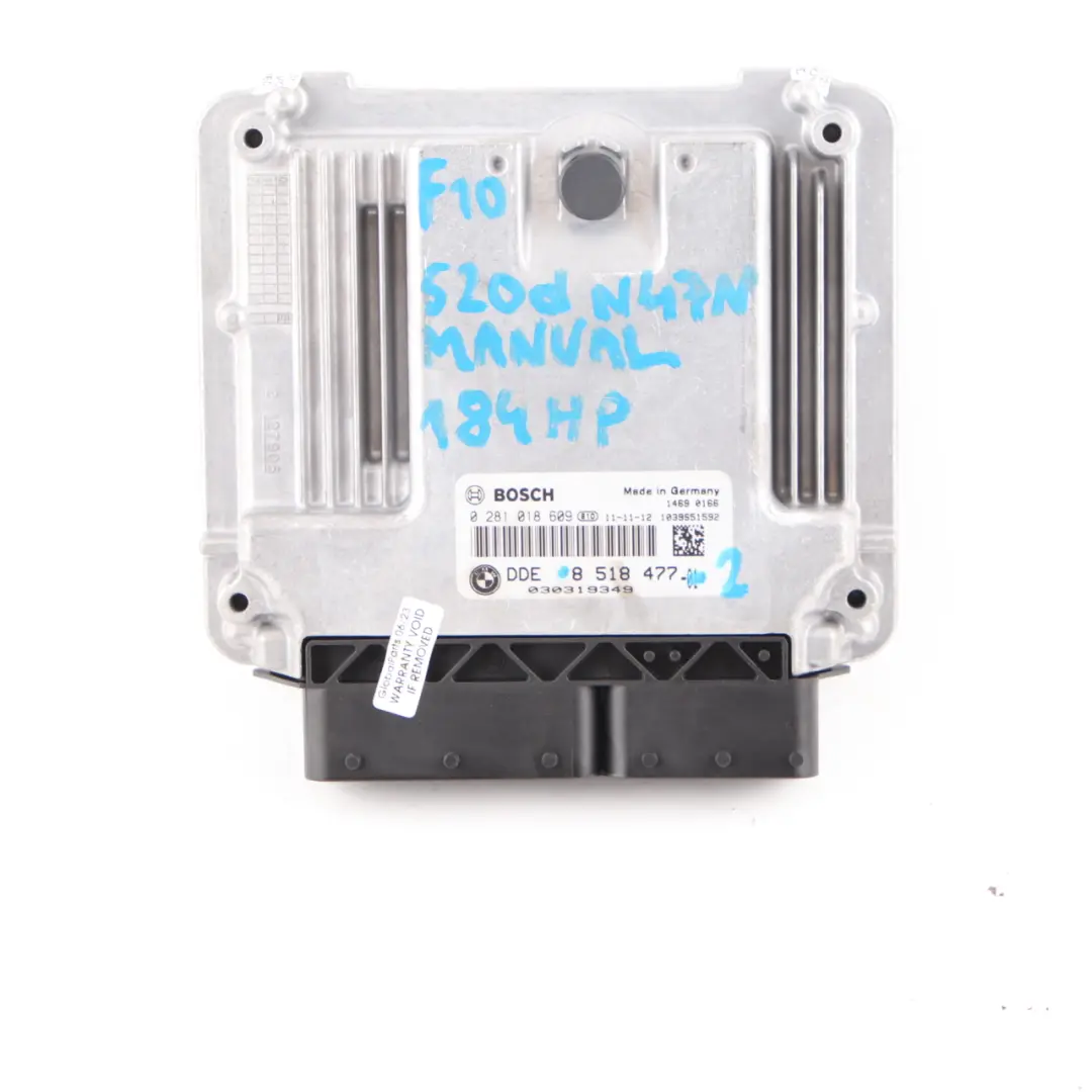 184HP N47N Engine Unit ECU Kit DDE + Key + CAS4 Manual to BMW F10 520d with Part number 8518477 BMW F10 520d 184HP N47N Engine Unit ECU Kit DDE + Key + CAS4 Manual - SKU 8518477-2 - Part number 8518477