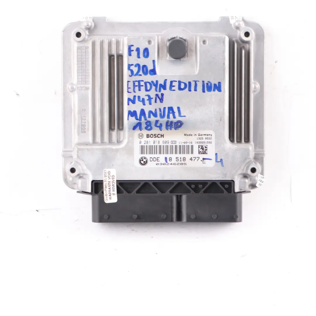 BMW F10 520d ed 163HP N47N Engine Unit ECU Kit DDE + Key + CAS4 Manual - SKU 8518477-4 - Part number 8518477