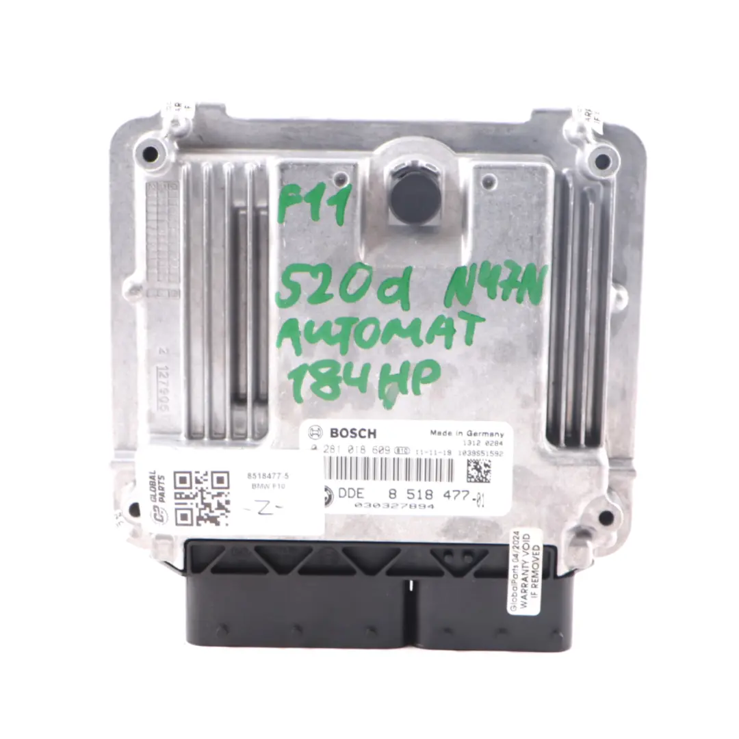 BMW F20 120d F30 320d F10 520d 184HP N47N Engine Unit ECU DDE Automatic - SKU 8518477-5 - Part number 8518477