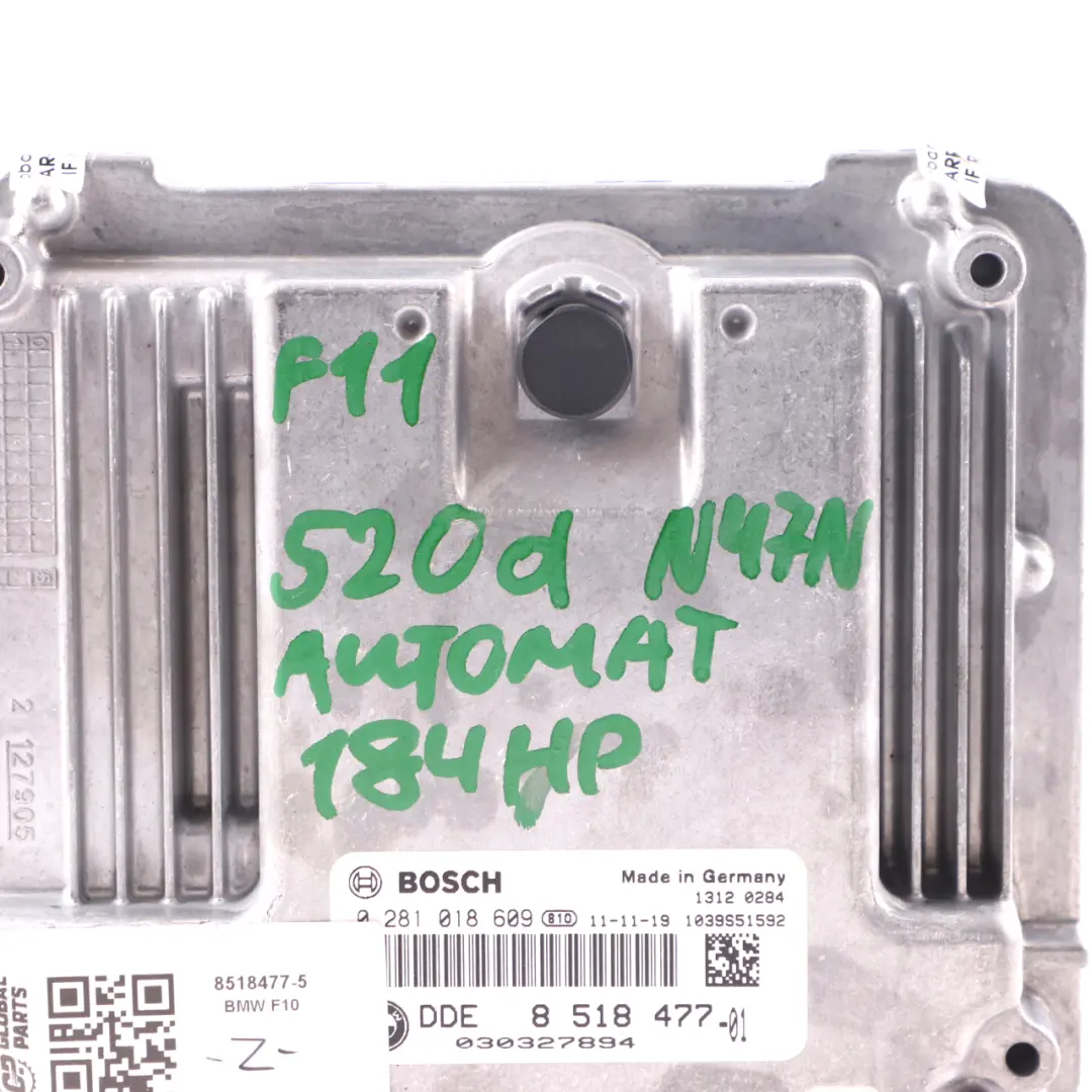 BMW F20 120d F30 320d F10 520d 184HP N47N Engine Unit ECU DDE Automatic - SKU 8518477-5 - Part number 8518477