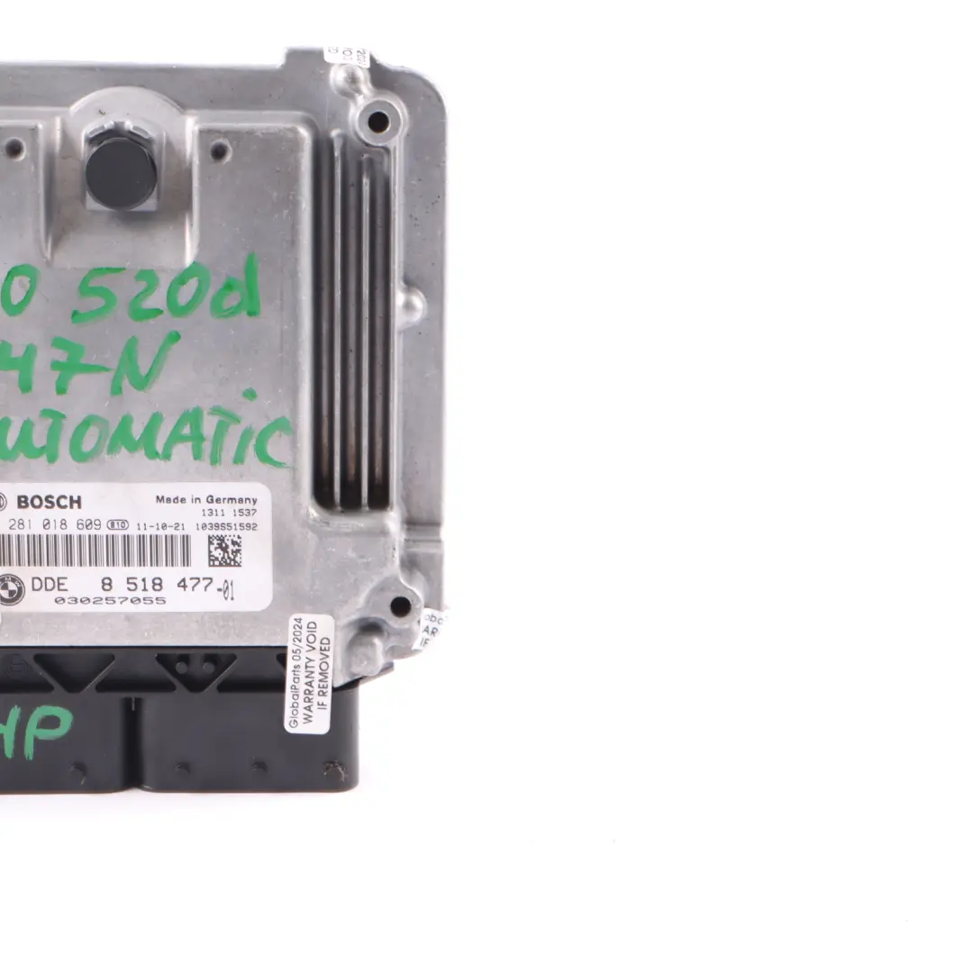 BMW F20 120d F30 320d F10 520d 184HP N47N Engine Unit ECU DDE Automatic - SKU 8518477-7 - Part number 8518477