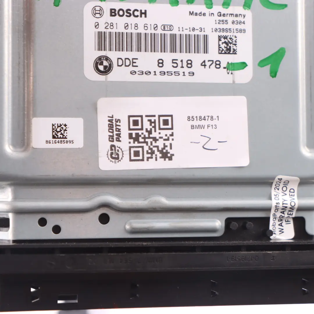 N57Z 313HP Engine Unit ECU DDE Automatic to BMW F10 F11 535d F13 640d with Part number 8518478 BMW F10 F11 535d F13 640d N57Z 313HP Engine Unit ECU DDE Automatic - SKU 8518478 - Part number 8518478