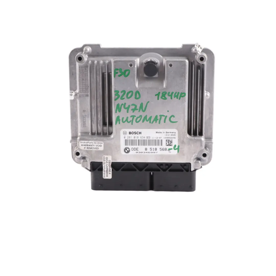 N47N 184HP Engine Unit ECU DDE Automatic to BMW F20 F30 F32 120d 320d 420d with Part number 8518568 BMW F20 F30 F32 120d 320d 420d N47N 184HP Engine Unit ECU DDE Automatic - SKU 8518568-4 - Part number 8518568
