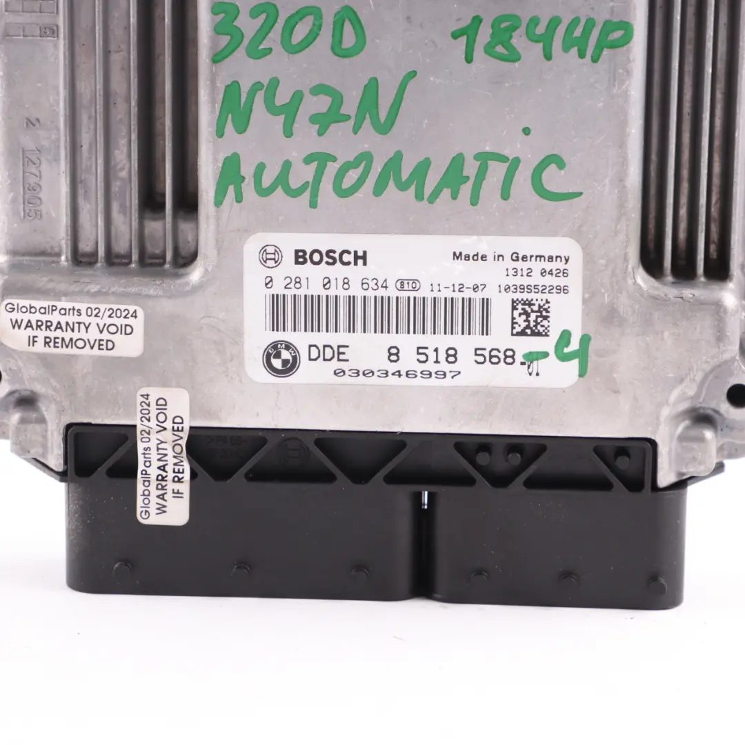 N47N 184HP Motore Controllo ECU DDE per BMW F20 F30 F32 120d 320d 420d con numero di parte 8518568 BMW F20 F30 F32 120d 320d 420d N47N 184HP Motore Controllo ECU DDE - SKU 8518568-4 - Numero di parte 8518568