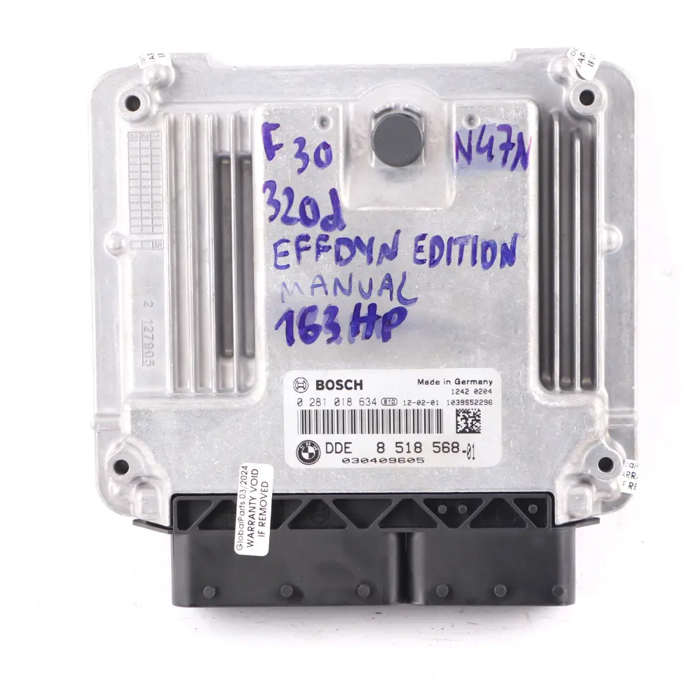 N47N 163HP Engine Control ECU Kit DDE FEM Key to BMW F30 320d ed Diesel with Part number 8518568 BMW F30 320d ed Diesel N47N 163HP Engine Control ECU Kit DDE FEM Key - SKU 8518568-5 - Part number 8518568
