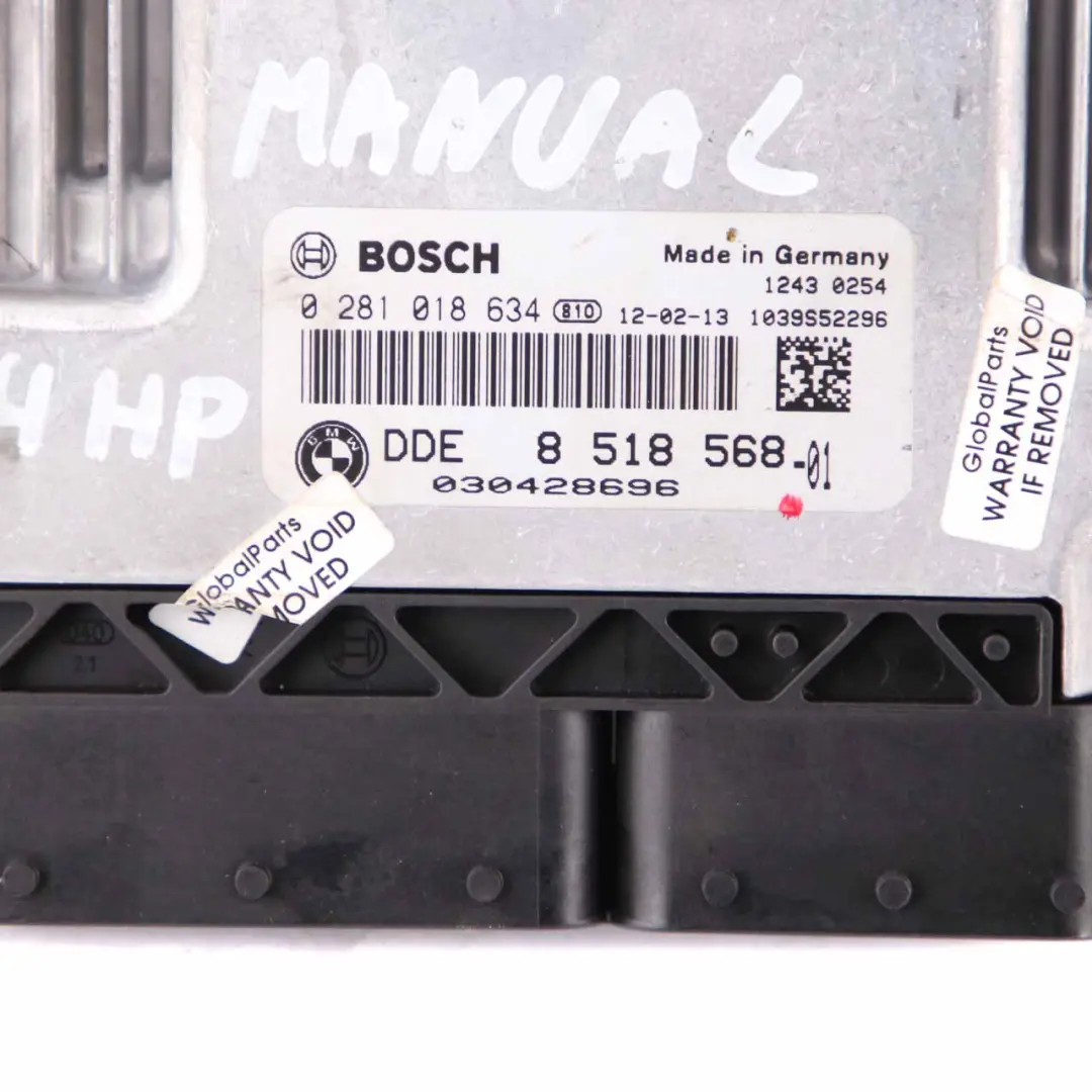 N47N 184HP Engine Control ECU DDE to BMW F20 F30 F32 120d 320d 420d Diesel with Part number 8518568 BMW F20 F30 F32 120d 320d 420d Diesel N47N 184HP Engine Control ECU DDE - SKU 8518568 - Part number 8518568