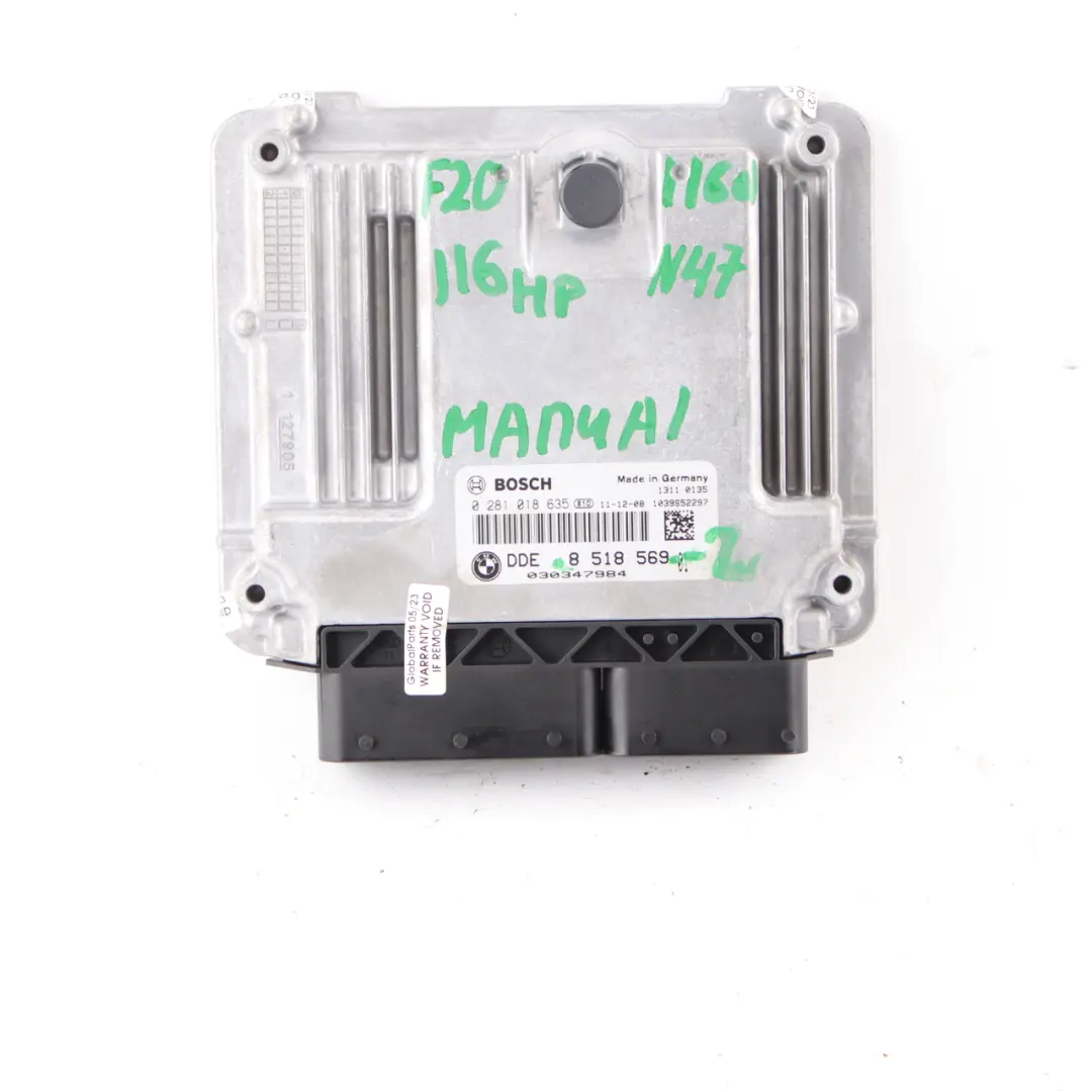 BMW F20 F21 F30 F31 N47N 116d 316d 116HP motore ECU Kit DDE 8518569 chiave FEM - SKU 8518569-2 - Numero di parte 8517874