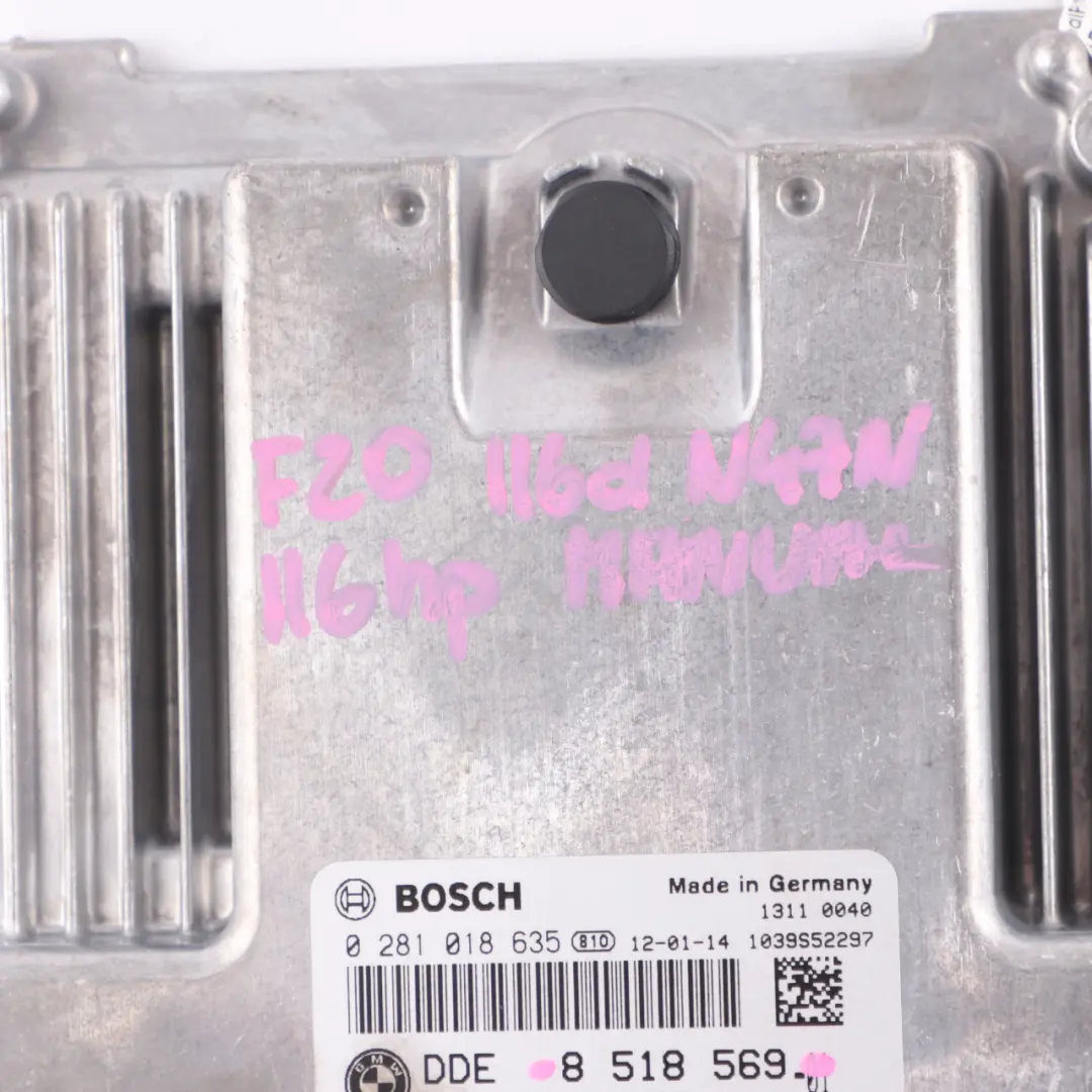 BMW F20 F21 F30 F31 N47N 116d 316d ECU Unidad Control Módulo DDE Manual - SKU 8518569 - Número de pieza 8517874