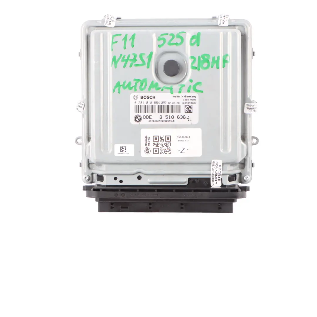 N47S1 218HP Engine Unit ECU Kit DDE + CAS4 + Key to BMW F10 F11 525d with Part number 8518636 BMW F10 F11 525d N47S1 218HP Engine Unit ECU Kit DDE + CAS4 + Key - SKU 8518636-1 - Part number 8518636