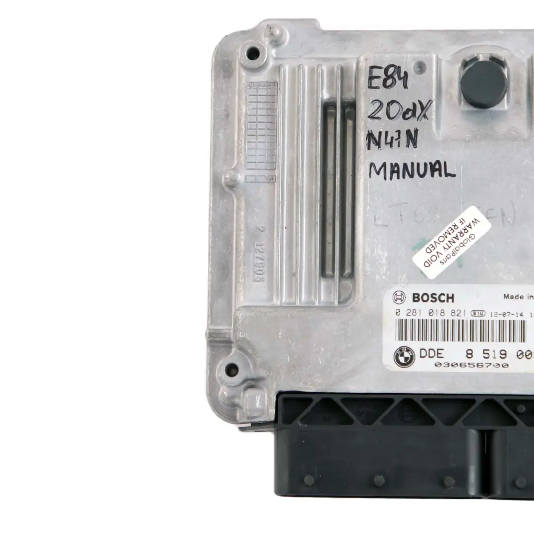 20Dx Diesel N47N Centralina Motore DDE Cambio Manuale per BMW X1 E84 20D con numero di parte 8519009 BMW X1 E84 20D 20Dx Diesel N47N Centralina Motore DDE Cambio Manuale - SKU 8519009 - Numero di parte 8519009