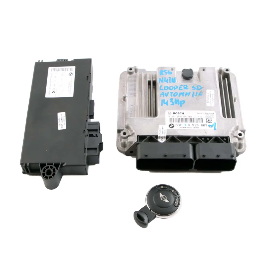 N47N 143HP Diesel Motore ECU Kit DDE CAS 3 Chiave per Mini Cooper SD R56 LCI con numero di parte 8519663 Mini Cooper SD R56 LCI N47N 143HP Diesel Motore ECU Kit DDE CAS 3 Chiave - SKU 8519663-1 - Numero di parte 8519663