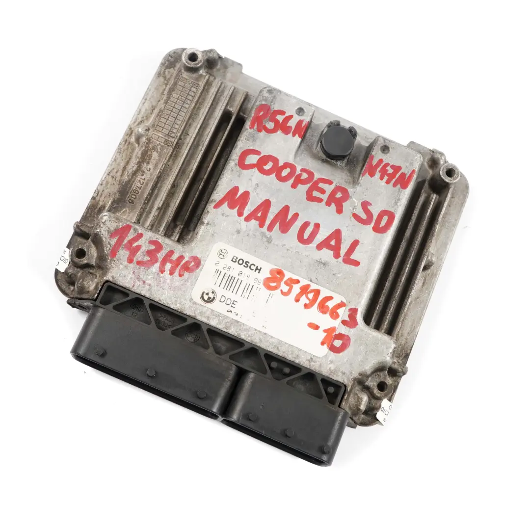 N47N 143HP Motor Diesel ECU DDE Manual para Mini Cooper SD R55 R56 LCI R60 con número de pieza 8519663 Mini Cooper SD R55 R56 LCI R60 N47N 143HP Motor Diesel ECU DDE Manual - SKU 8519663-10 - Número de pieza 8519663