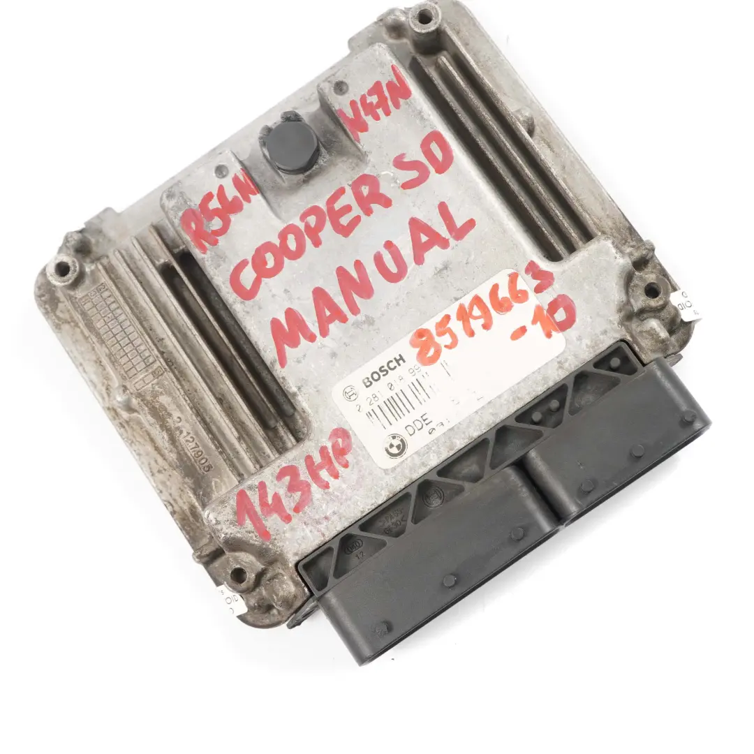 Mini Cooper SD R55 R56 LCI R60 N47N 143HP Diesel Engine ECU DDE Manual - SKU 8519663-10 - Part number 8519663