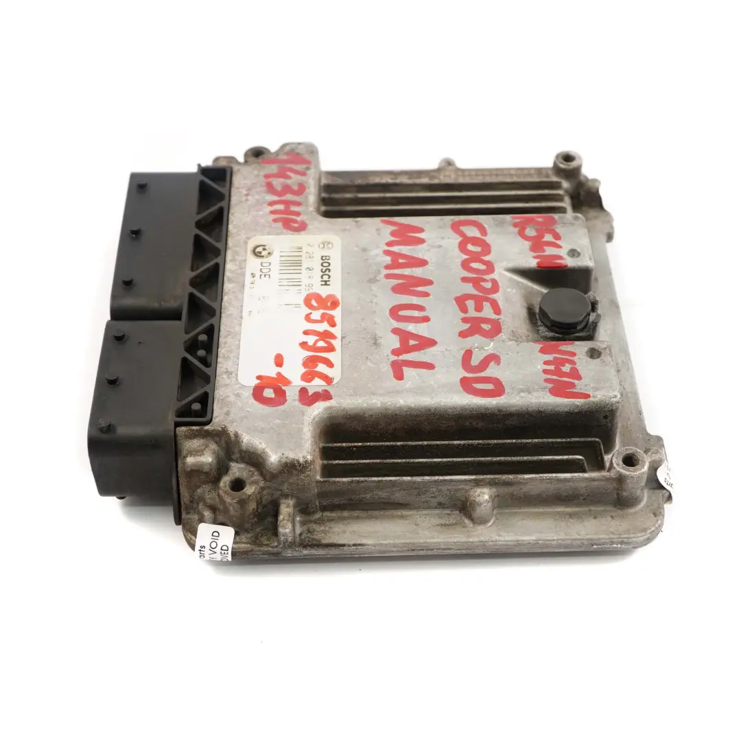 Mini Cooper SD R55 R56 LCI R60 N47N 143HP Diesel Engine ECU DDE Manual - SKU 8519663-10 - Part number 8519663