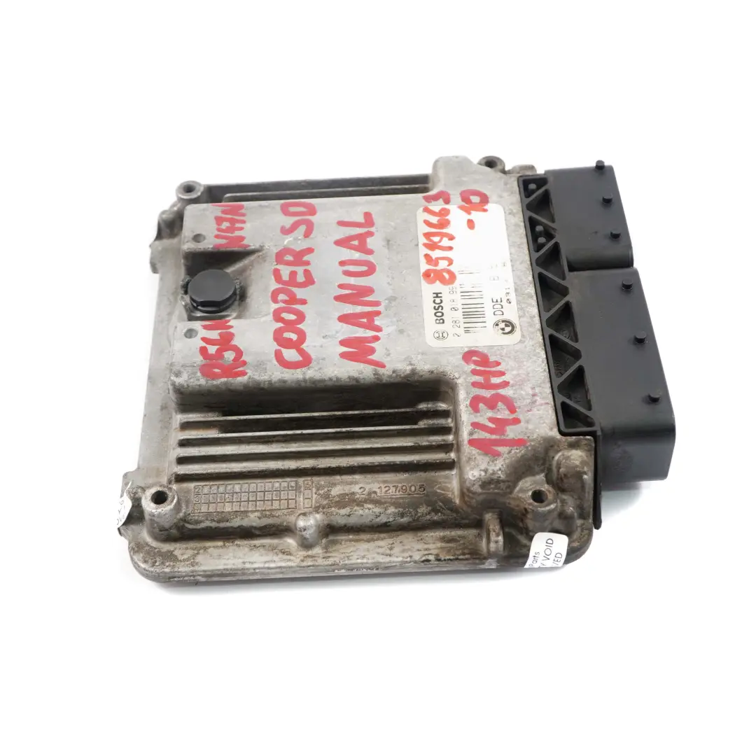 Mini Cooper SD R55 R56 LCI R60 N47N 143HP Diesel Engine ECU DDE Manual - SKU 8519663-10 - Part number 8519663