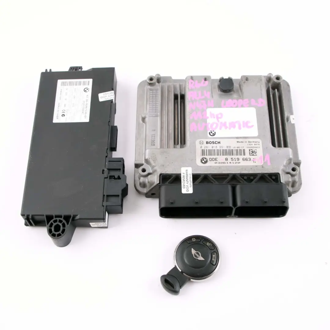 N47N 143HP 2.0 Engine ECU Kit DDE + CAS3 + Key to Mini Cooper D R60 ALL4 with Part number 8519663 Mini Cooper D R60 ALL4 N47N 143HP 2.0 Engine ECU Kit DDE + CAS3 + Key - SKU 8519663-11 - Part number 8519663