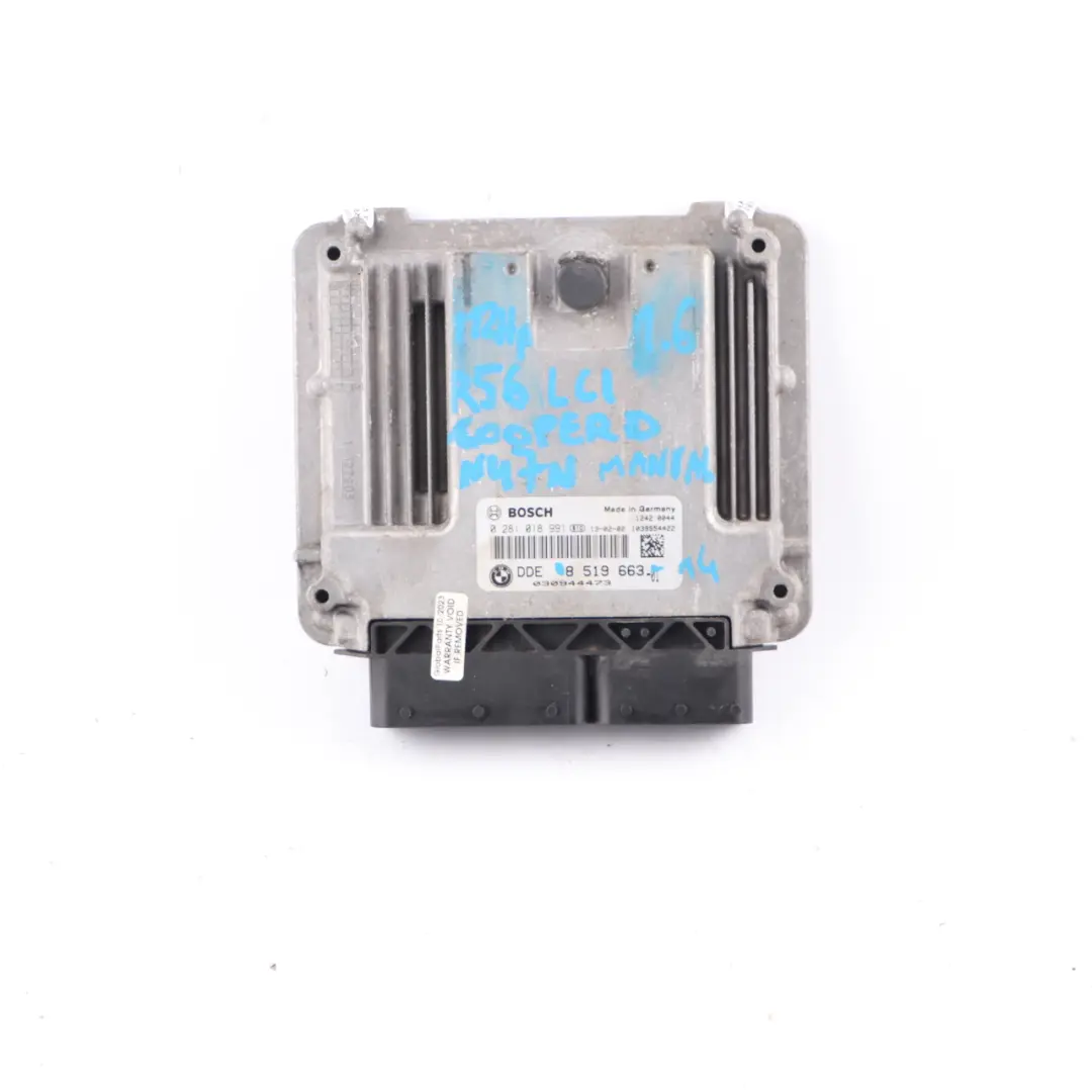 N47N 112HP Unité de moteur diesel ECU DDE Manual pour Mini D R56 LCI R60 à propos du numéro de pièce 8519663 Mini D R56 LCI R60 N47N 112HP Unité de moteur diesel ECU DDE Manual - SKU 8519663-14 - Numéro de pièce 8519663